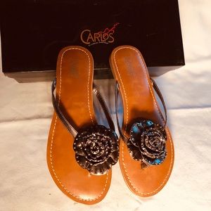 Pewter Thong Flat Sandals